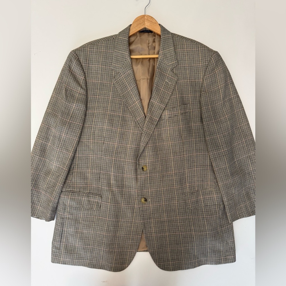 Brooks Brothers Mens Blazer Sport Coat 2 Button Casual Jacket‎ Wool Silk Size 48